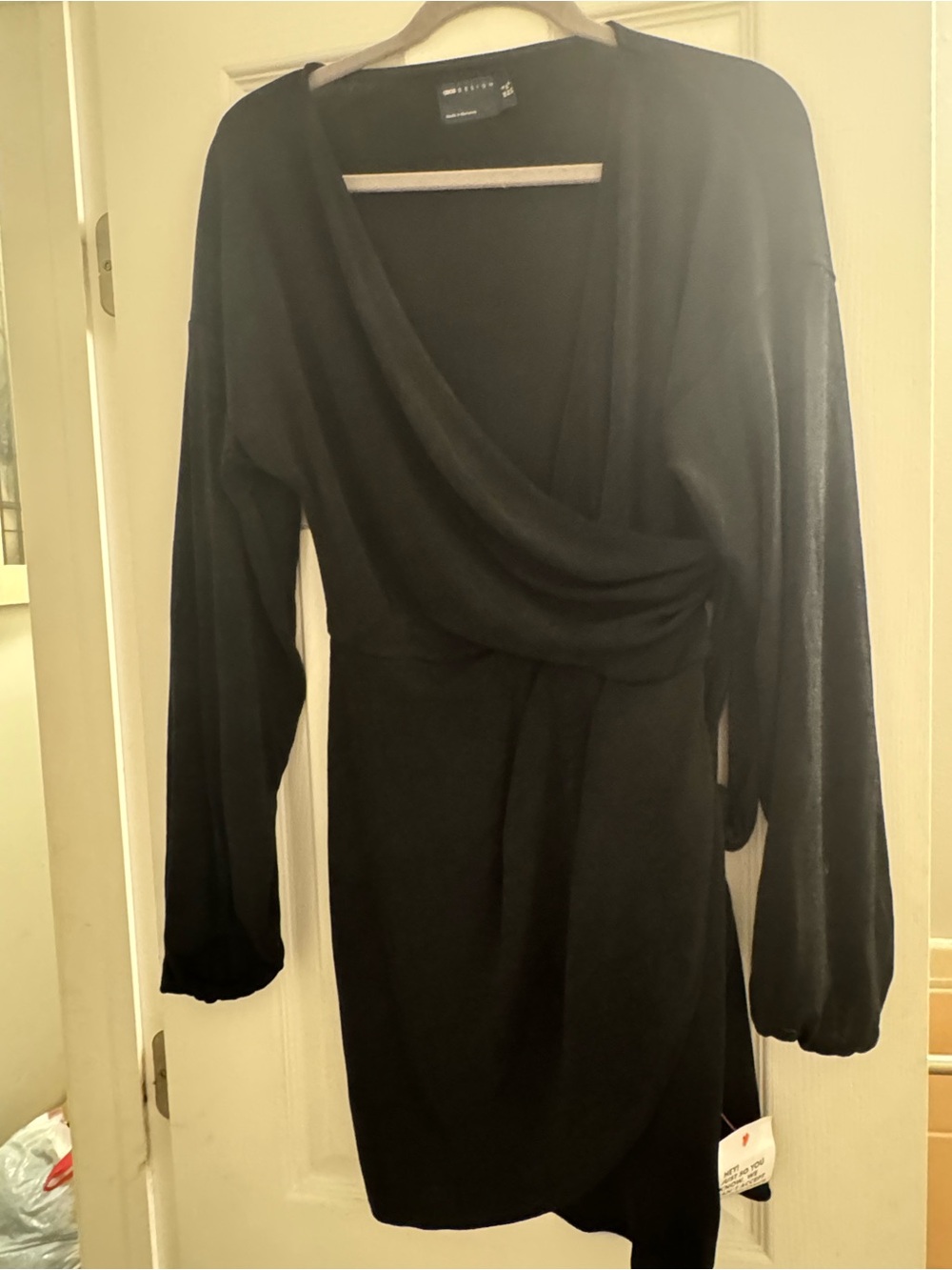 ASOS Faux Wrap-Front Black Women's Dress